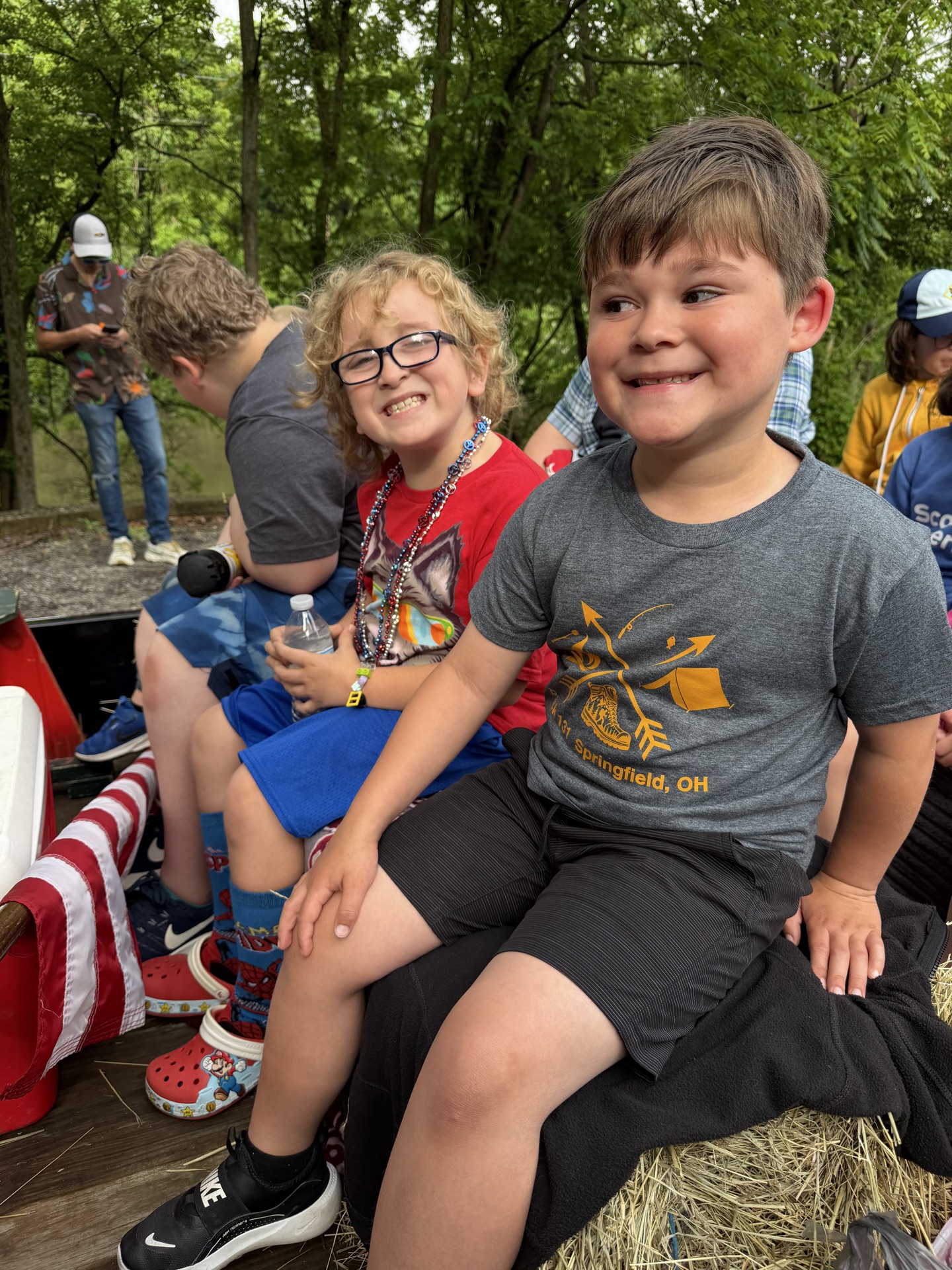 Scouts and families around camp