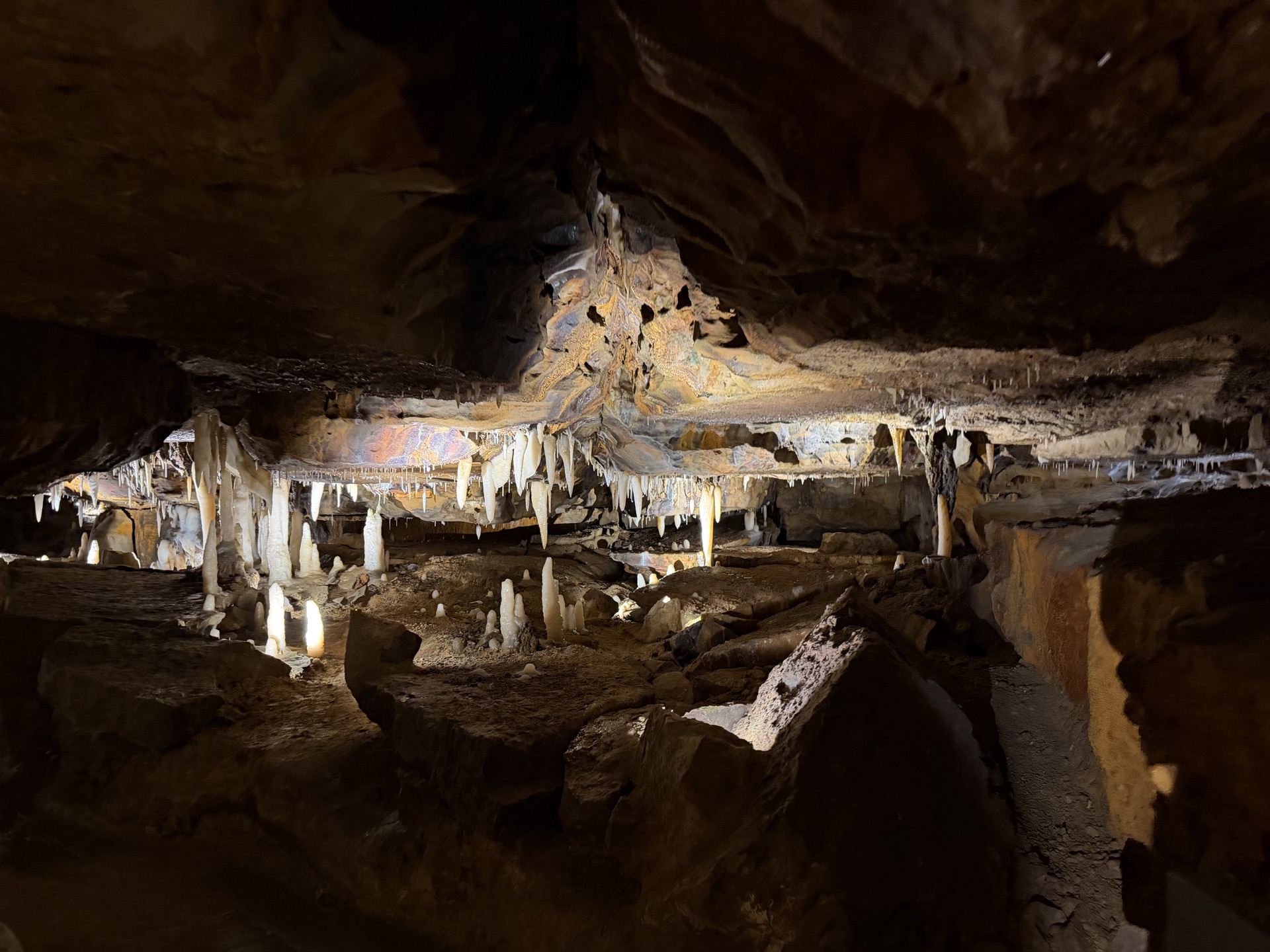 Scouts learning inside the cave