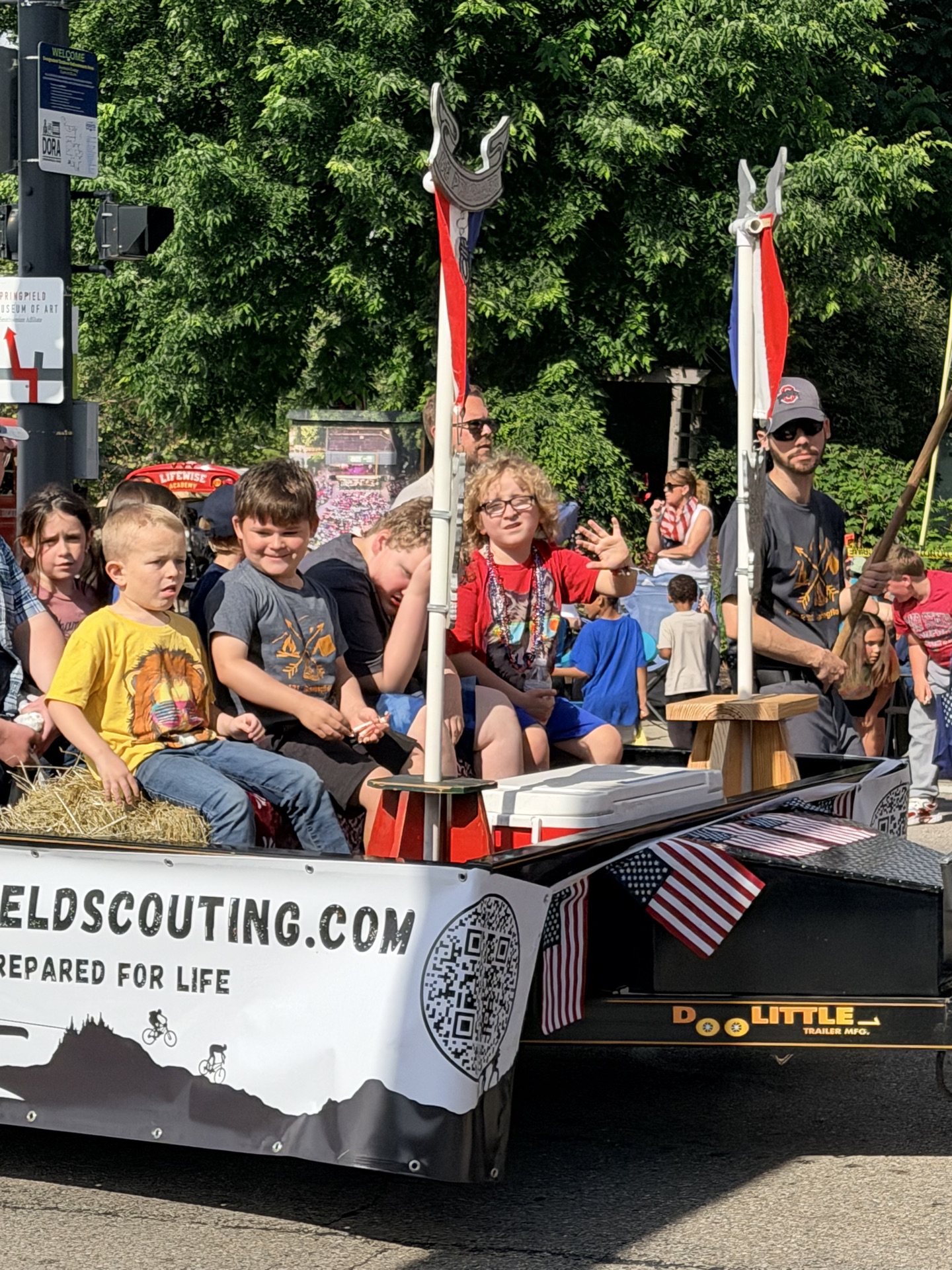 Group of scouts enjoying an outdoor activity