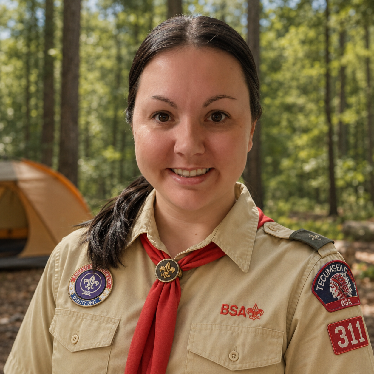 Portrait of Amber Peterson, Scoutmaster, Troop 311