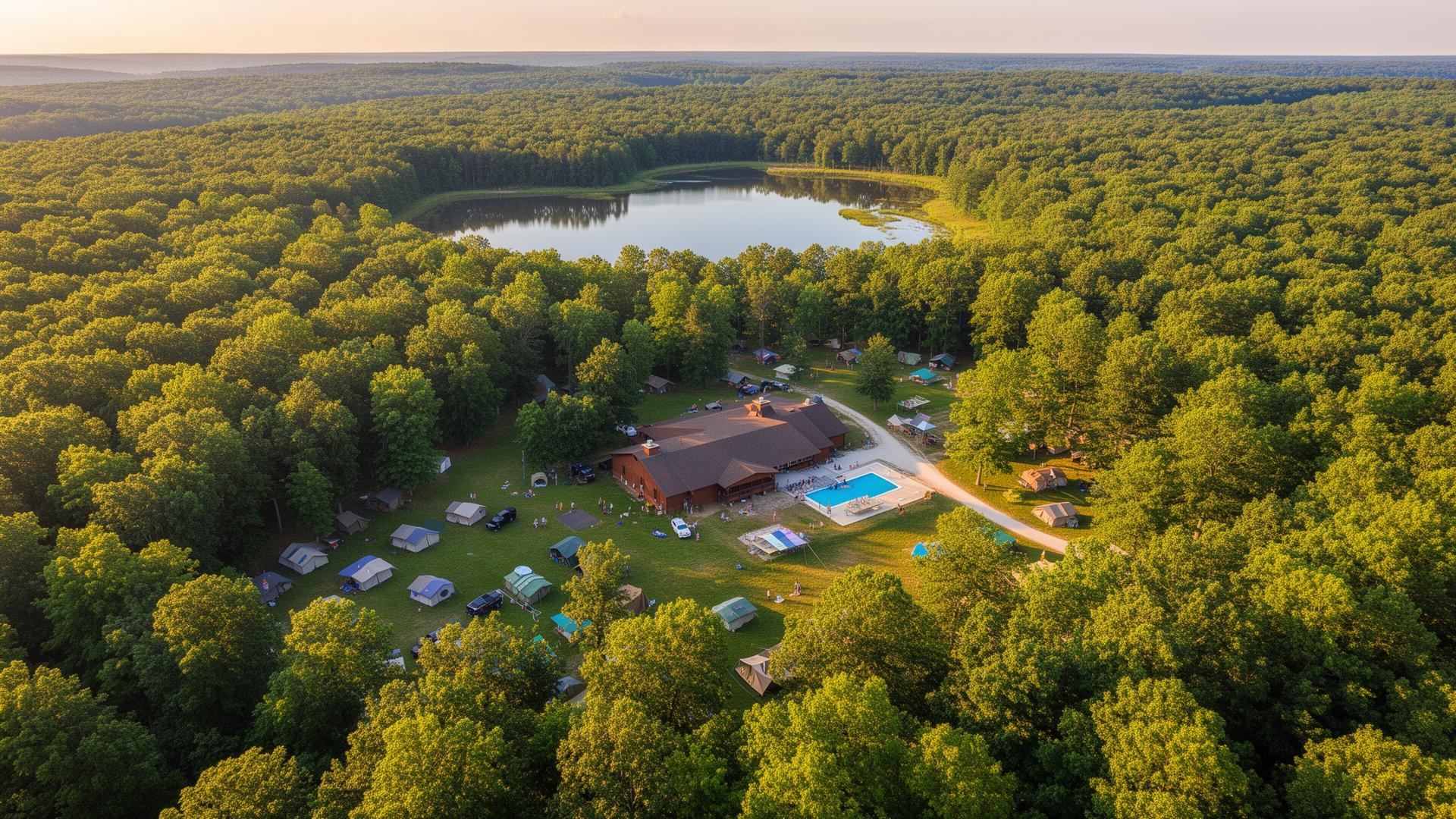 Aerial view of Camp Birch